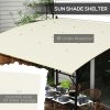 Outsunny 3 x 4m Pergola, Lean to Garden Gazebo with UV-Resistant Canopy and Metal Frame, Outdoor Sun Shade Shelter for Porch, Patio, Deck, Cream White