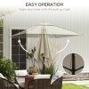 Outsunny 2M Garden Parasol Umbrella with Vent, Sun Shade Canopy with 4 Ribs, Piping Side, Umbrella for Garden Table, Balcony and Outdoor, Beige