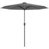 Outsunny 2.65m Garden Parasol with Lights, Solar Charged Warm Yellow LED Patio Umbrella with Crank Handle, for Balcony, Outdoor and Lawn, Charcoal Grey