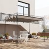 Outsunny Retractable Pergola Roof, Sun Shade Cover, UV30+ Protected Replacement Canopy Fabric for 3 x 2m Pergola Frame, Coffee