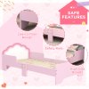 ZONEKIZ Toddler Bed Frame, Kids Bedroom Furniture, Cloud-Design Princess Bed, 143 x 74 x 55cm - Pink