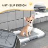 PawHut Dog Toilet Tray, Dog Litter Pee Pad Tray for Training Dogs, Dog Potty Tray Puppy Tray Pad Holder for Indoor, Balcony, Outdoor, 47 x 34 x 6cm