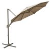 Outsunny 3(m) Cantilever Parasol 360 Rotation Roma Umbrella Hanging Sun Shade with Aluminium Frame, Tilt Crank, 8 Ribs and Cross Base, Khaki