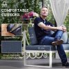 Outsunny 4 Piece L Shaped Garden Furniture Set with 5-Level Adjustable Lounger, 5 Seater Sectional Outdoor Sofa Set with 2 Loveseats, Corner Chair, DPC Coffee Table and Removable Thick Cushions, Grey