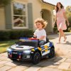 AIYAPLAY Kids Electric Ride on Police Car, 12V Battery Powered Cop Car with Remote Control, Music, Horn, Siren, Flashing Lights, Children Electric Vehicle for 3-5 Years, Multicoloured
