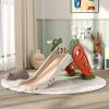 AIYAPLAY Kids Slide, 3 in 1 Foldable Toddler Slide with Basketball Hoop, Climber, Carrot-themed Indoor Slide for 1-3 Years Old, Orange
