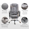 Vinsetto Office Chair with 6 Point Massage and Back Heat, Microfiber Desk Chair with Footrest Adjustable Height and Swivel Wheels, Back Reclining, Grey