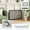 PawHut Dog Crate, Folding Metal Dog Cage with Two Doors, Tray, Soft Cushion, for Large Dogs, 91 x 62 x 68 cm, Black
