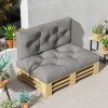 Outsunny 2 Seater Outdoor Seat Cushions Back Cushion for Pallet, Water Repellent Seat Pads, Light Grey