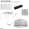 Outsunny Outdoor Garden Pop-up Gazebo Canopy Tent Sun Shade Event Shelter Folding with Adjustable Height, Mesh Screen Side Walls 3.5 M 3.5 M Base / 3 M 3 M Top, White