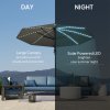 Outsunny 3(m) Cantilever Garden Parasol with Solar Powered Lights, Fibreglass Ribs, Crank Handle & Cross Base, UPF 50+, 360 Rotation, Overhanging Patio Umbrella for Patio Market, Dark Grey