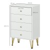 HOMCOM Bedroom Chest of Drawers, Tallboy 4-Drawer Dresser, Modern Storage Drawer Unit with Hairpin Legs, White