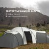Outsunny 6-9 Man Large Tunnel Tent with 3 Bedroom, Living Area and Porch, 2000mm Waterproof Camping Tent, Portable with Bag, for Fishing Hiking Festival, Dark Grey