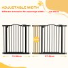 PawHut Pressure Fit Dog Stair Gate No Drilling Safety Gate Auto Close for Doorways, Hallways, 74-94cm Adjustable, 78cm Tall, Black