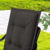 Outsunny Set of 4 Garden Chair Cushions with Backs, 108L x 50W x 5H cm Outdoor Seat Cushions Outdoor Seat Pads with Backrest, Tufted Back, Ties Dining Chair, Charcoal Grey