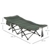 Outsunny Camping Bed for Adults, Single Folding Camp Bed, Padded Portable Camping Cot for Sleeping, with Carry Bag, Side Pocket and Cup Holder for Outdoor, Travel, Fishing, Grey