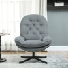 HOMCOM Armchair with 360 Degree Swivel and Wide Padded Seat, Upholstered Accent Chair with Water-Repellent Chenille Fabric Occasional Chair for Living Room Bedroom Home Office Reception Balcony, Grey