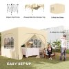 Outsunny 3 x 3(m) Pop Up Gazebo with Sides and Carry Bag, UPF50+, Height Adjustable Party Tent Instant Event Shelter for Garden, Outdoor, Patio, Sand