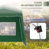Outsunny 2.4 x 2.4m Pop Up Gazebo Canopy Tent with 2 Sidewalls and Carry Bag, Height Adjustable, UV50+ Party Tent Event Shelter for Garden, Patio, Green