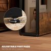 HOMCOM Side Table, Narrow Bedside Table with 2 Storage Shelves, Industrial Sofa End Table with Metal Frame for Living Room, Bedroom, Rustic Brown