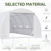 Outsunny 6 x 3 x 2 m Polytunnel Greenhouse, Walk in Polytunnel Tent with Metal Frame, Zippered Door and 8 Windows for Garden and Backyard, White