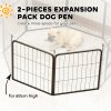 PawHut Dog Pen, 2 Panel Puppy Pen, Portable, Detachable, For Small Dogs, 60cm Tall, Black