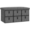 HOMCOM Shoe Bench with Seat, Shoe Storage Bench with Cushion and 6 Fabric Drawers for Entryway, Hallway, Living Room, Bedroom