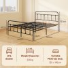 HOMCOM 4ft6 Double Bed Frame with Underbed Storage, Metal Platform Bed frame with Tall Headboard, Footboard and Steel Slat Support, No Box Spring Needed, Easy Assembly, Black
