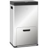 HOMCOM Kitchen Bin, 2 x 18L and 20L Volumes, Stainless Steel 3 Compartment Bin with Wheels, Soft Close Lid, Removable Inner Buckets, Fingerprint-Proof for Recycling and Waste, Silver Tone