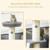 PawHut Cat Tree Tower, Cat Activity Centre, with Sisal Scratching Post, Multi Level Cat Climbing Frame Indoor, 48 x 48 x 92 cm, Dark Grey