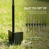 Outsunny Decorative Garden Fencing, 43in x 11.4ft Outdoor Picket Fence Panels, 4PCs Rustproof Steel Wire Landscape Flower Bed Border Edging Animal Barrier, Black