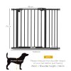 PawHut Dog Gate Stair Gate Pressure Fit Pets Barrier Auto Close for Doorway Hallway, 74-94cm Wide Adjustable, Black
