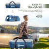 Outsunny 5-6 Man Tunnel Tent, Two Room Camping Tent with Floor, 2 Doors and Carry Bag, 2000mm Water Column for Fishing, Hiking, Sports, Festival, Blue