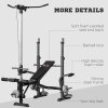 HOMCOM Adjustable Weight Bench with Pulley System, Incline Bench Press Set with Squat Rack, Leg Developer, Butterfly and Weight Storage, for Home Gym Full Body Workout