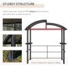 Outsunny 2.4 x 1.5m Grill Gazebo Outdoor BBQ Gazebo Canopy with Side Shelves Hanging Poles Great Ventilation PC Board