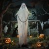 Outsunny 183 cm Life Size Halloween Animated Skeleton Grim Reaper with Glowing LED Eyes, Scary Halloween Decorations, Battery Operated, Indoor Party Props