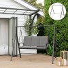 Outsunny Metal Porch Swing Stand, Heavy Duty Swing Frame, Hanging Chair Stand Only, 240kg Weight Capacity for Garden, Patio, Lawn, Playground, Black