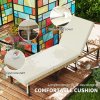 Outsunny Folding Rattan Sun Lounger, 6-Level Adjustable Garden Lounger Recliner with Cushion, Outdoor Reclining Sunbed, Garden Chair with Steel Frame for Patio, Beach, Terrace, Natural