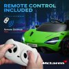 AIYAPLAY McLaren 765LT Licensed Electric Car for Kids with Butterfly Doors, 12V Kids' Electric Ride on with Remote Control, Transport Wheels, LED Lights, MP3 Music, Horn, for 3-6 Years, Green