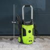 Outsunny 1800W High Pressure Washer, 150 Bar Pressure, 420 L/h Flow, Portable Electric Power Washer Jet Wash Cleaner with Adjustable Nozzle, 6M Hose, Steel Handle for Home Patio Car Driveway, Green