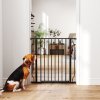 PawHut Dog Gate Wide Stair Gate w/ Door Pressure Fit Pets Barrier for Doorway, Hallway, 76H x 75-85W cm - Black