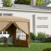 Outsunny 3 x 3 Meters Pop Up Water Resistant Gazebo Wedding Camping Party Tent Canopy Marquee with Carry Bag and 2 Windows, Khaki