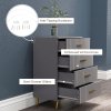 HOMCOM Bedroom Chest of Drawers, Modern 4-Drawer Dresser, Storage Drawer Unit with Aluminium Legs, Dark Grey