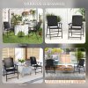 Outsunny Folding Garden Chairs Set of 2, PE Rattan Garden Dining Chairs with Armrests, High Back and Steel Frame, Weather Resistant Outdoor Dining Furniture for Patio, Balcony, Black
