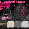 AIYAPLAY 12V Kids Electric Ride on ATV, Battery Powered Quad Bike with 4 Suspension Wheels, Forward Reverse Function, Headlights, Music, Storage Basket, for Ages 3-5 Years, Pink