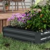 Outsunny Set of 2 291L Raised Garden Bed, Elevated Planter Box with Galvanised Steel Frame for Growing Flowers, Herbs, 100 x 100 x 30 cm, Dark Grey