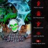 HOMCOM 70cm Groundbreaker Skeleton Outdoor Halloween Decoration, Halloween Animatronic with Sound Activated, Light Up Eyes, Sound Effects, Animated Prop for Haunted House