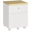 Vinsetto 2-Drawer Filing Cabinet with Lock, Mobile File Cabinet with Hanging Bars for Legal Size and Wheels, Home Office Study, White