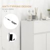kleankin High Gloss Bathroom Cabinet, Free Standing Storage Cupboard with Drawer and Adjustable Shelf, White