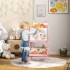 AIYAPLAY Kids Easel, 2 in1 Easel for Toddlers with Whiteboard, Chalkboard, Storage Boxes, Double Sided Easel, for Ages 3-8 Years, Pink